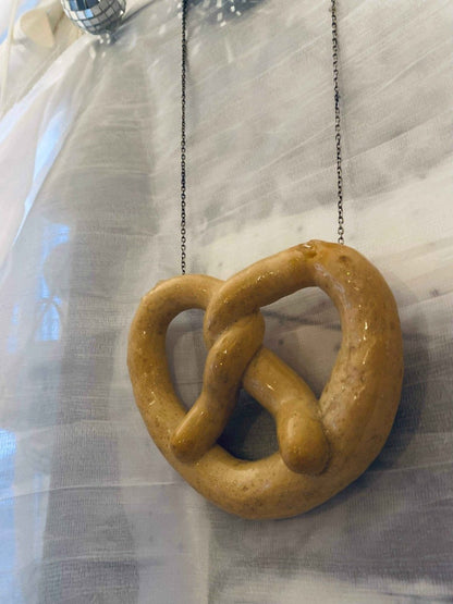 Kringle XL smykke, ekte snacks, 925 sølvkjede - KNASK