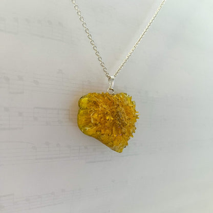 LØVETANN smykke - ekte tørket blomst - sølv - Smykke KNASK