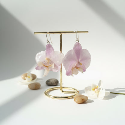 LYSEROSA ORKIDÉ smykke - ekte tørket blomst - Smykke KNASK