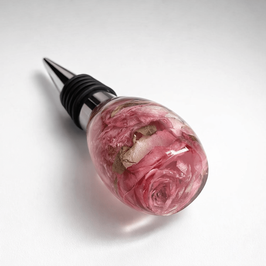 LYSEROSA ROSE vinstopper - ekte tørkede blomster - Interiør KNASK