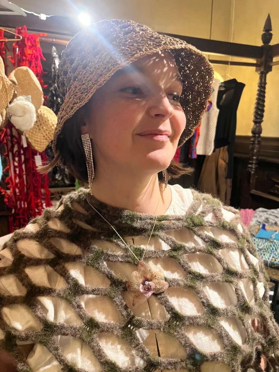 MAHOGANY ORKIDÉ smykke - ekte tørket blomst - sølv - Smykke KNASK