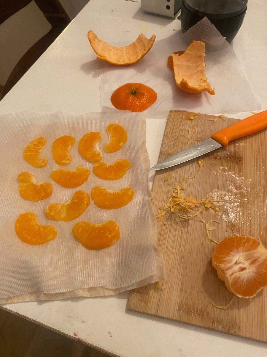 Mandarinbåt øredobber, ekte frukt, kirurgisk stål ørekroker - KNASK