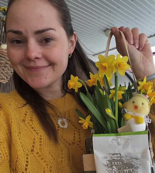 MARGERITT blomstersmykke, 925 sølvkjede - KNASK