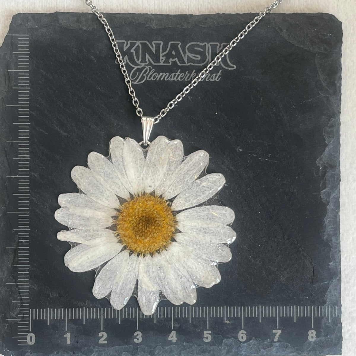 MARGERITT hårspenne - ekte tørket blomst - Hårpynt KNASK
