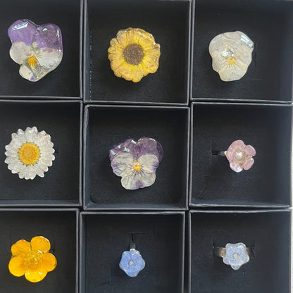 MARGERITT ring - ekte tørket blomst - Ringer KNASK