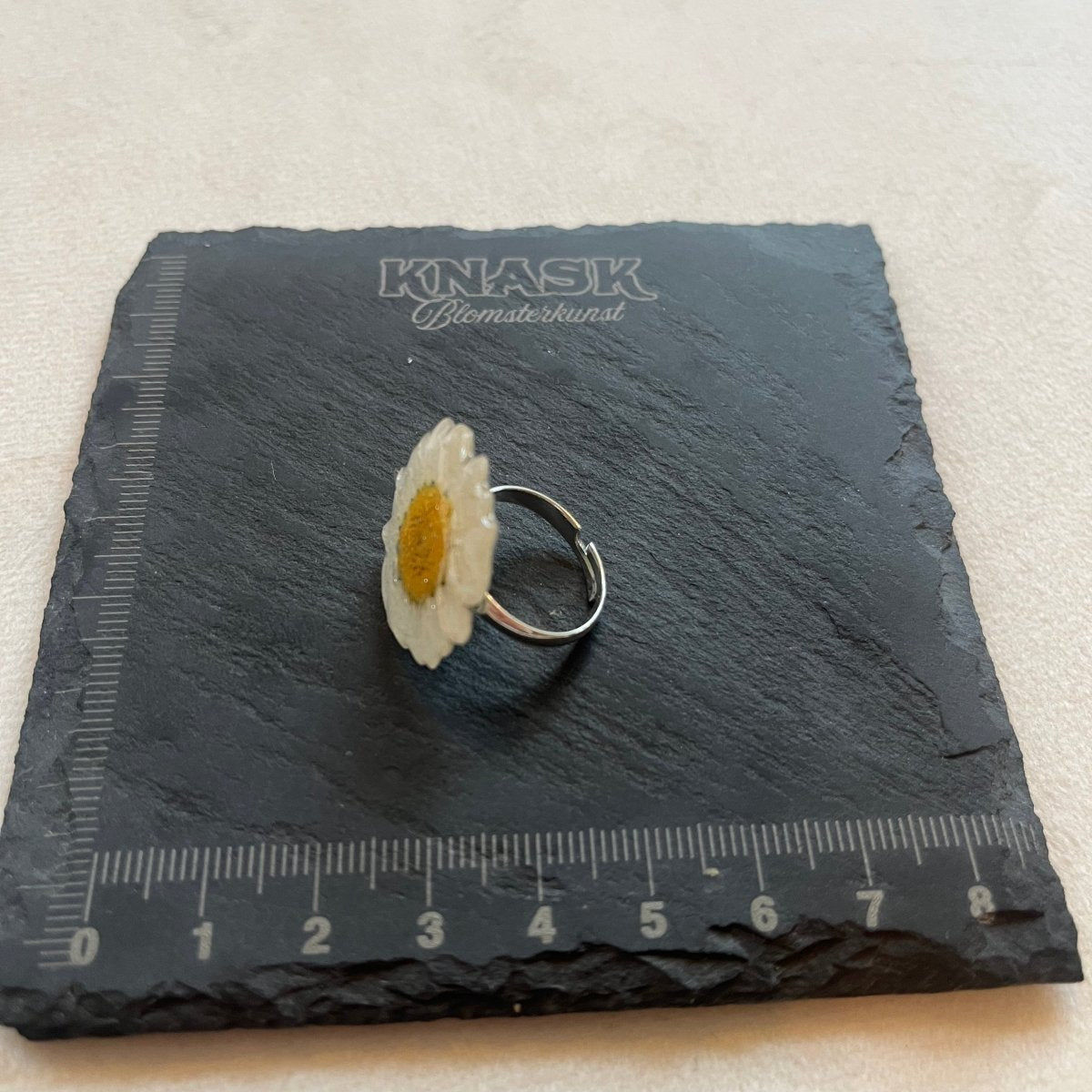 MARGERITT ring - ekte tørket blomst - Ringer KNASK