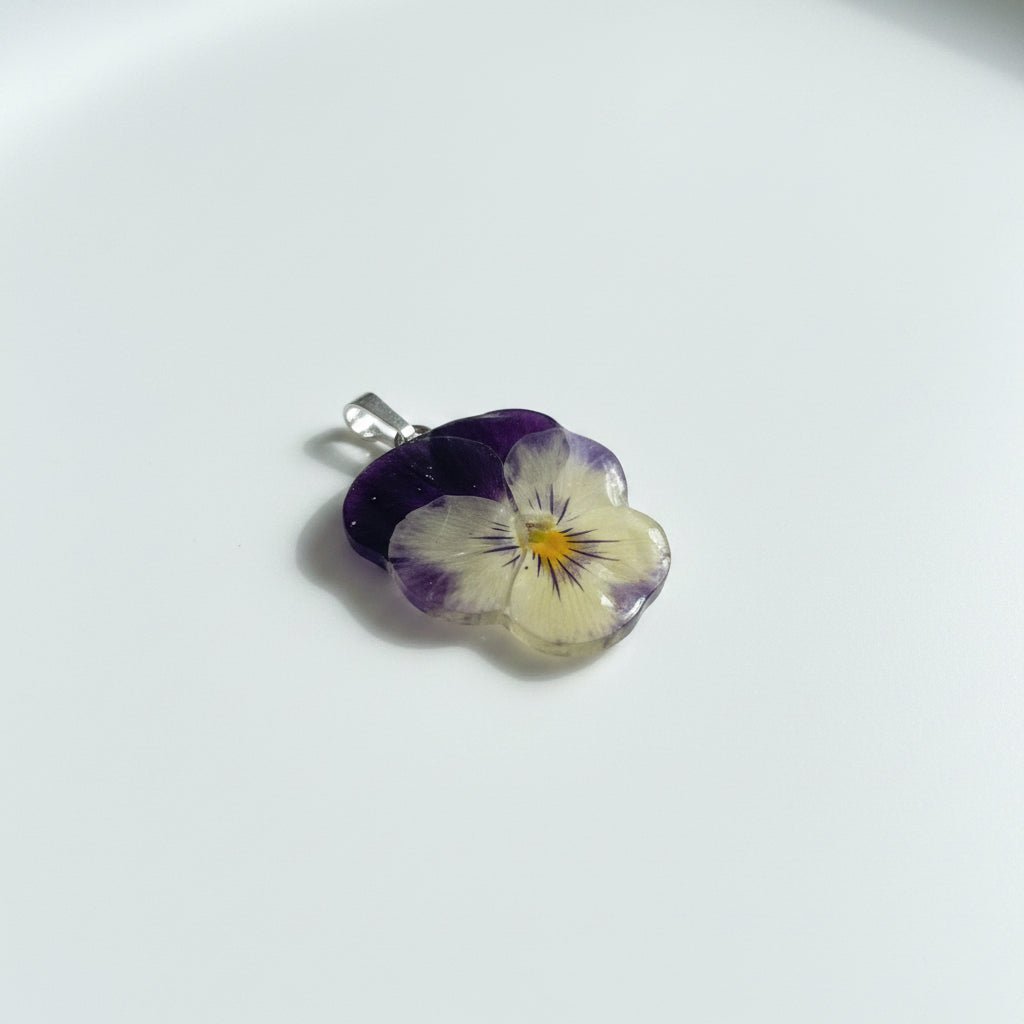 MINI FIOL mini smykke - ekte tørket stemorsblomst, Viola tricolor - Smykke KNASK