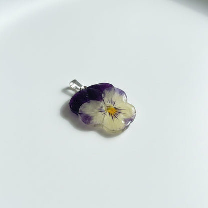 MINI FIOL mini smykke - ekte tørket stemorsblomst, Viola tricolor - Smykke KNASK