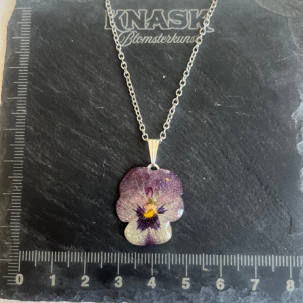 MINI FIOL smykke - ekte tørket stemorsblomst, Viola tricolor - Smykke KNASK
