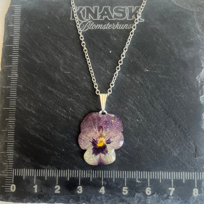 MINI FIOL smykke - ekte tørket stemorsblomst, Viola tricolor - Smykke KNASK