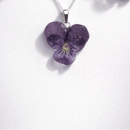 MINI FIOL smykke - ekte tørket stemorsblomst, Viola tricolor - Smykke KNASK