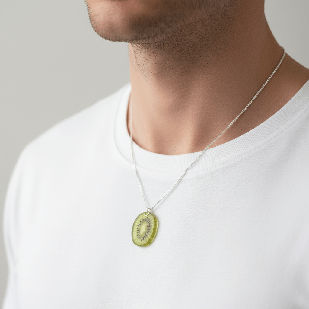 Mini - Kiwi frukt - smykke, presset kiwibær, - Smykke KNASK