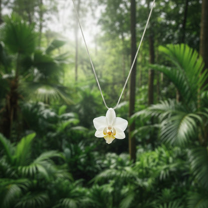 MINIATYR ORKIDÉ smykke - ekte tørket blomst - Smykke KNASK