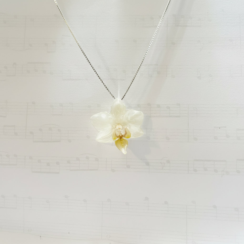 MINIATYR ORKIDÉ smykke - ekte tørket blomst - Smykke KNASK