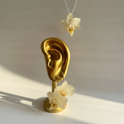 MINIATYR ORKIDÉ smykke - ekte tørket blomst - Smykke KNASK