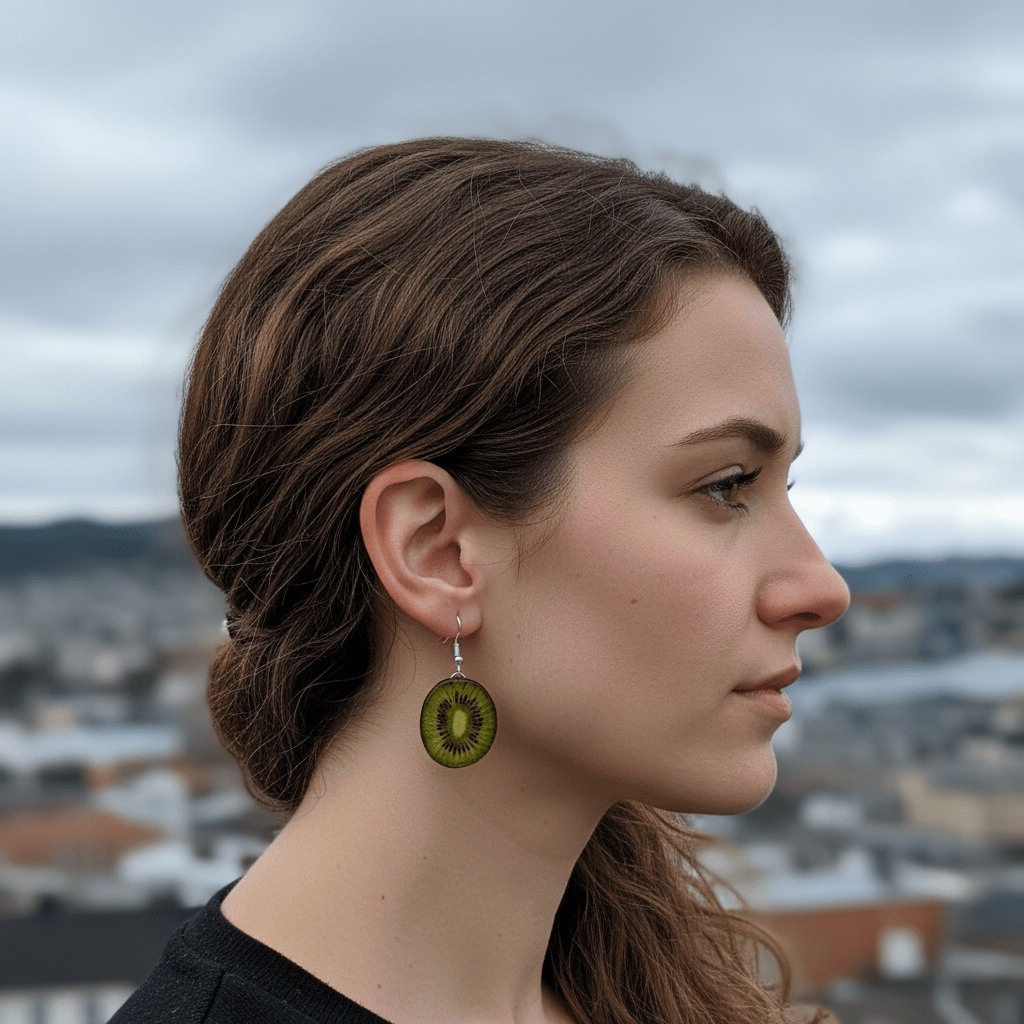 MiniKiwi KIWIBÆR øredobber, ekte tørket frukt - Øredobber KNASK