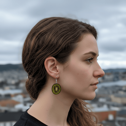 MiniKiwi KIWIBÆR øredobber, ekte tørket frukt - Øredobber KNASK