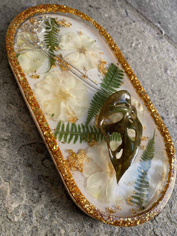 Monstera monkey leaf smykke, 3D blad, sølv - KNASK
