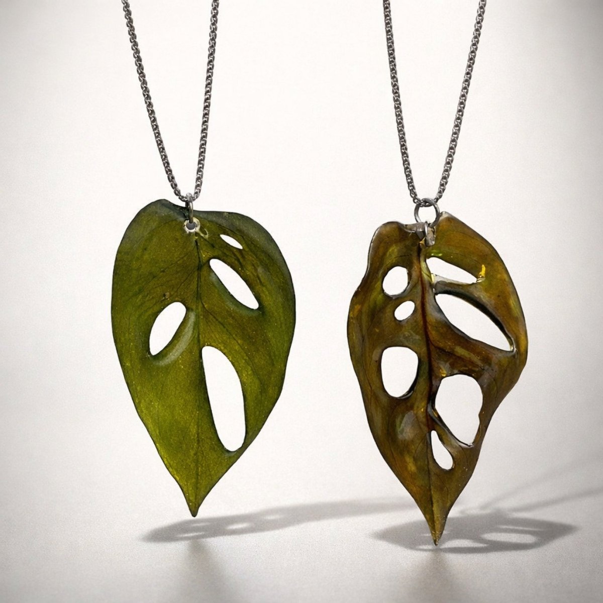MONSTERA Monkey Leaf smykke - ekte tørket blad - sølv - Smykke KNASK