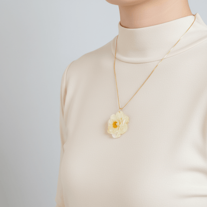 NARCISSUS Bridal Crown blomstersmykke, sølvkjede eller forgyllet messing - Smykke KNASK