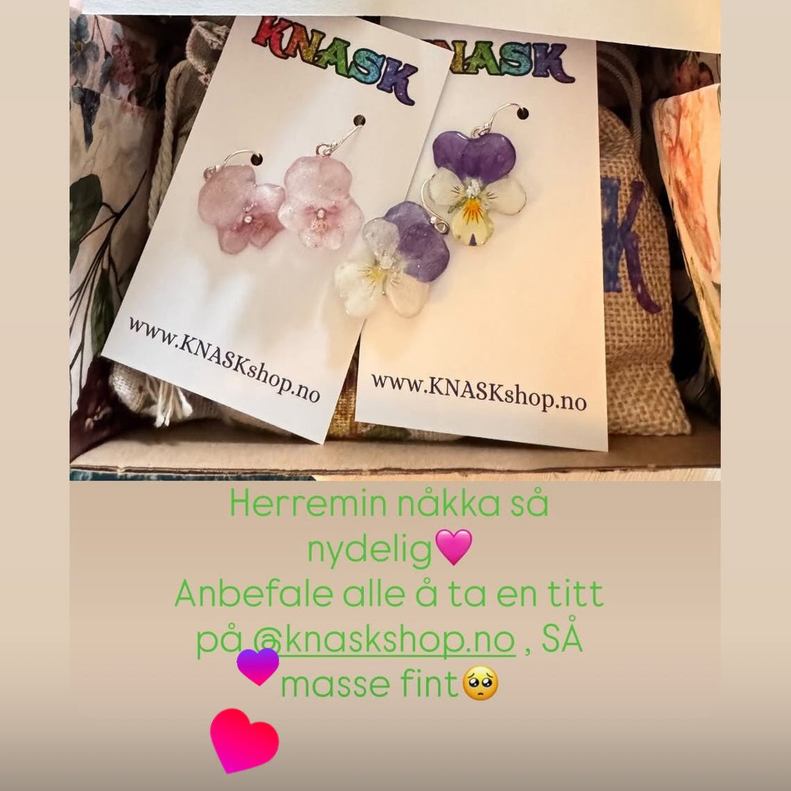 NATT OG DAG FIOLER øredobber, 3D - tørket stemorsblomst, 925 sølv - Øredobber KNASK