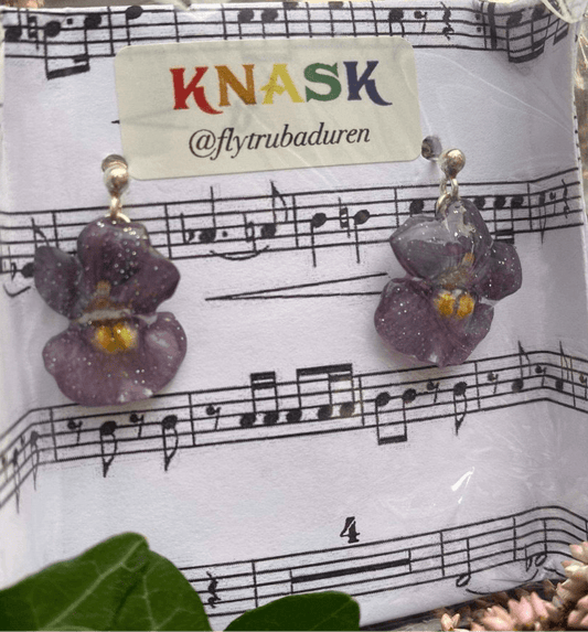 Nemesia tricolor øredobber, 925 sølv ørestikker med lås - Øredobber KNASK