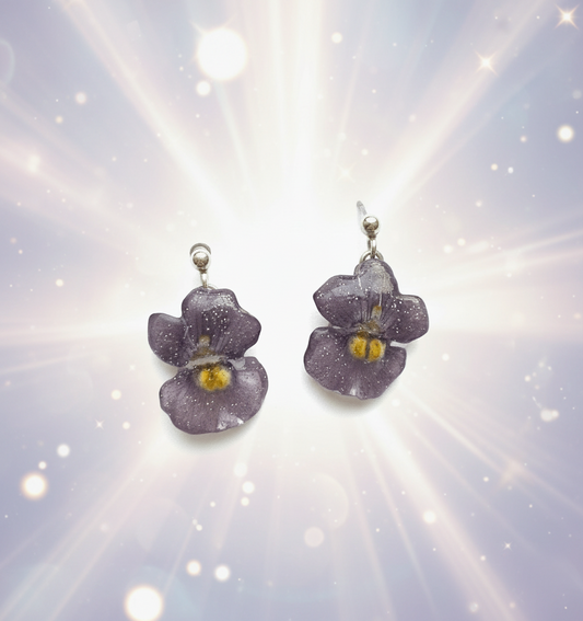 Nemesia tricolor øredobber, 925 sølv ørestikker med lås - Øredobber KNASK