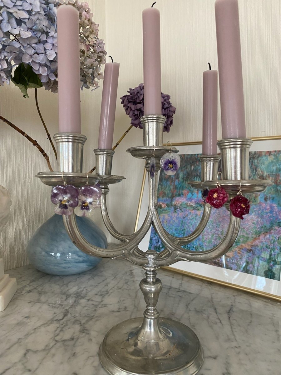 NESSA ROSER øredobber, ekte 3D - tørkede blomster, 925 sølv - Øredobber KNASK