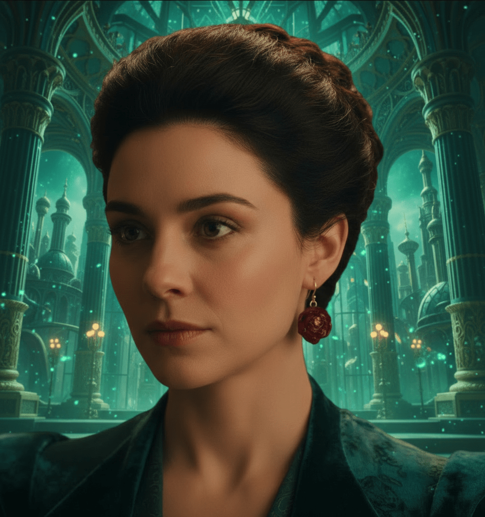 NESSA ROSER øredobber, ekte 3D - tørkede blomster, 925 sølv - Øredobber KNASK