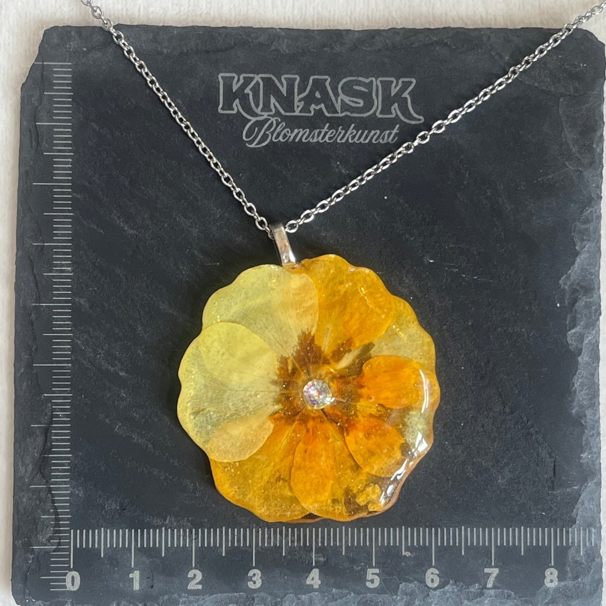 ORANGE PRIMLE smykke - ekte tørket blomst - Smykke KNASK