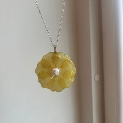 ORANGE PRIMLE smykke - ekte tørket blomst, Primula - Smykke KNASK
