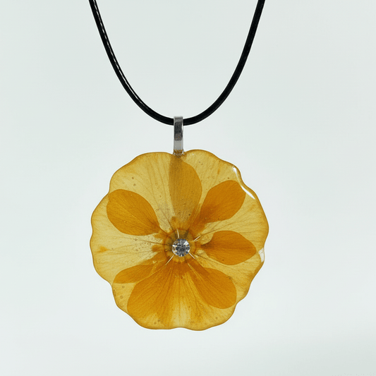 ORANGE PRIMLE smykke - ekte tørket blomst, Primula - Smykke KNASK