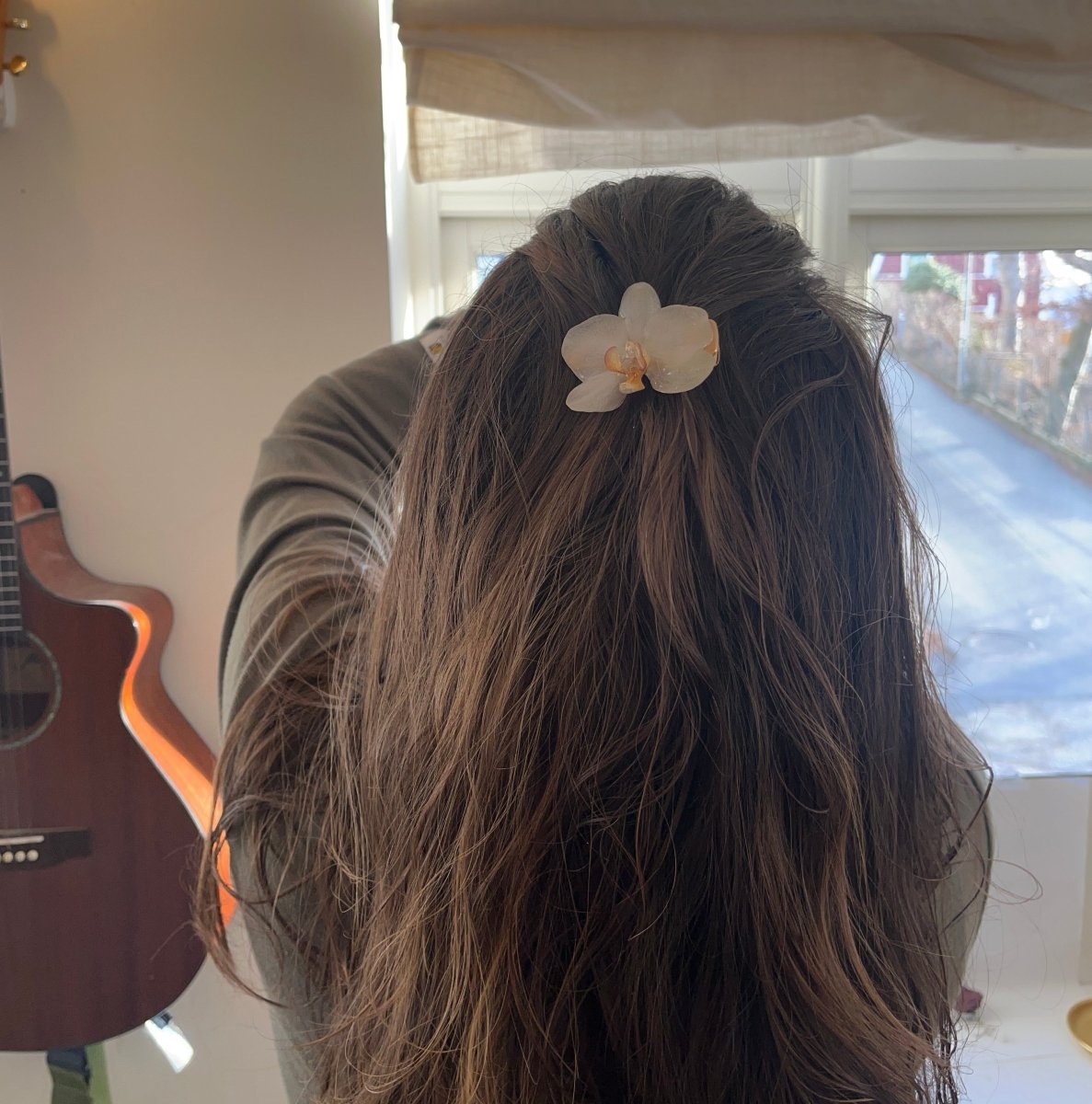 ORKIDÉ hårspenne - ekte tørket blomst - Hårpynt KNASK