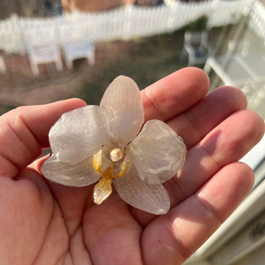 ORKIDÉ hårspenne - ekte tørket blomst - Hårpynt KNASK