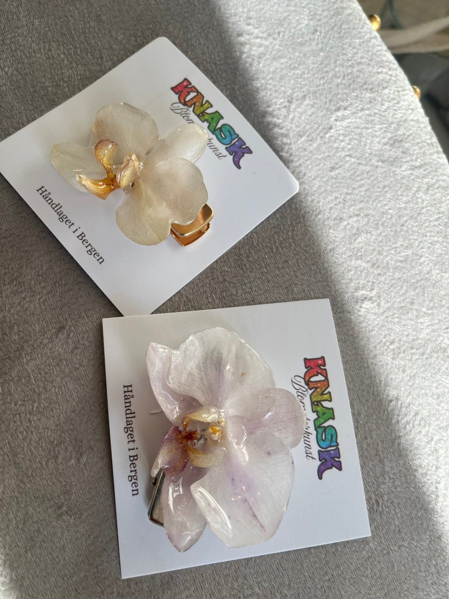 ORKIDÉ hårspenne - ekte tørket blomst - Hårpynt KNASK