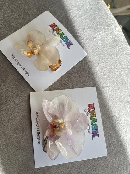 ORKIDÉ hårspenne - ekte tørket blomst - Hårpynt KNASK