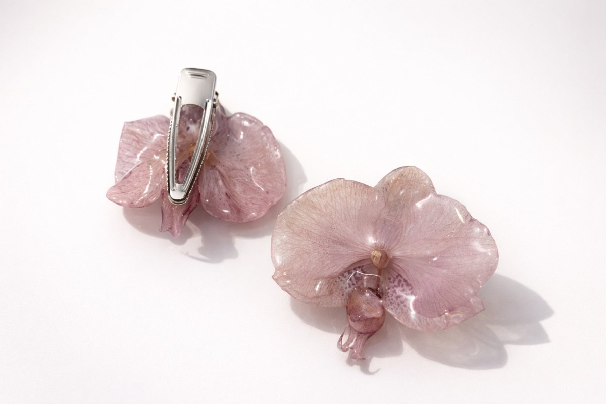 ORKIDÉ hårspenne - ekte tørket blomst - Hårpynt KNASK