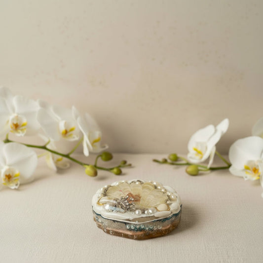 ORKIDÉ smykkeskrin - ekte tørket blomst og bling - Interiør KNASK