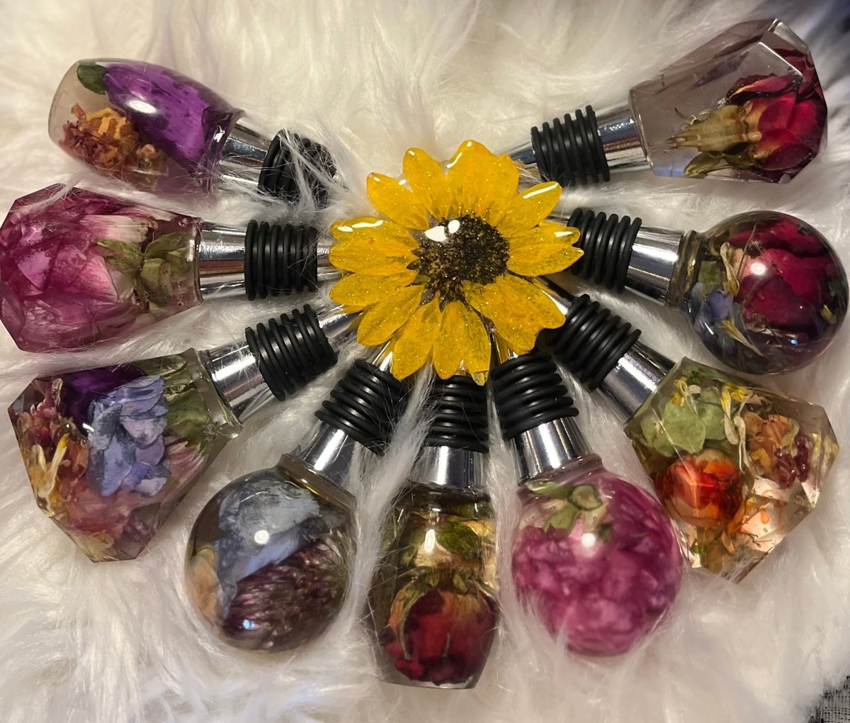 OverKNASKelse* VINSTOPPER, ekte tørkede blomster - Interiør KNASK