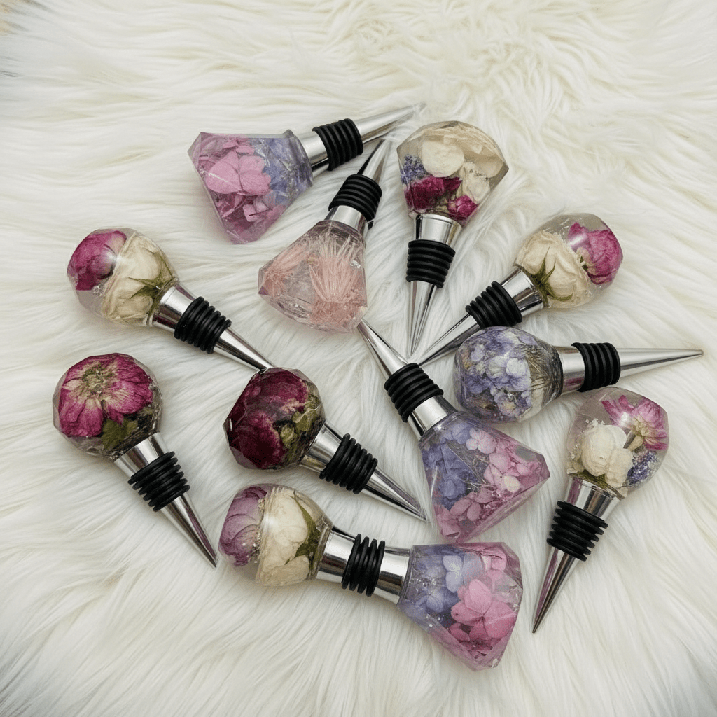 OverKNASKelse* VINSTOPPER, ekte tørkede blomster - Interiør KNASK