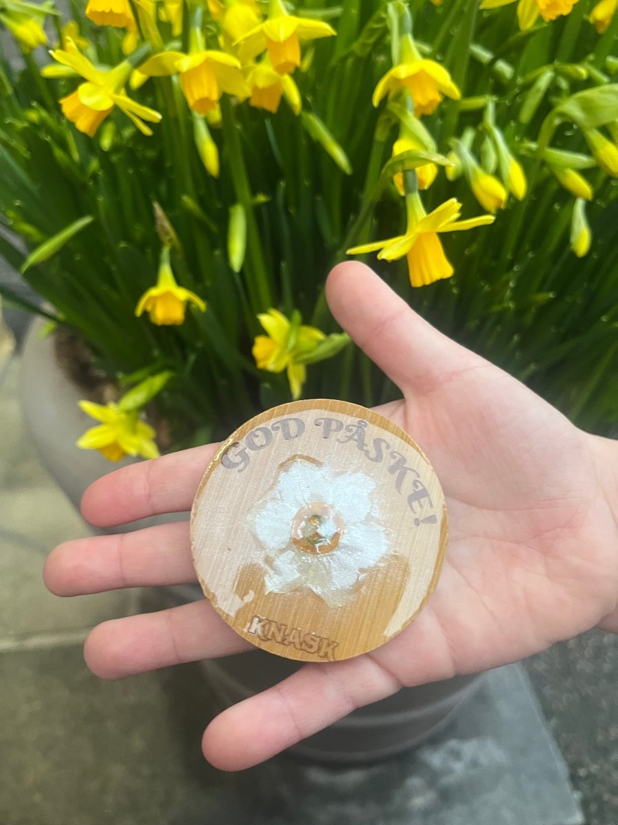 PÅSKE flaskeåpner - ekte tørket blomst - Interiør KNASK