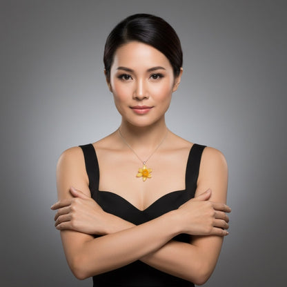 PÅSKELILJE smykke - ekte tørket blomst - Smykke KNASK