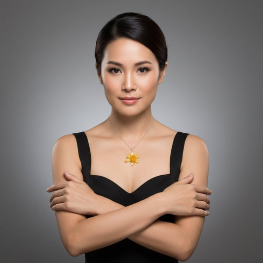 PÅSKELILJE smykke - ekte tørket blomst - Smykke KNASK