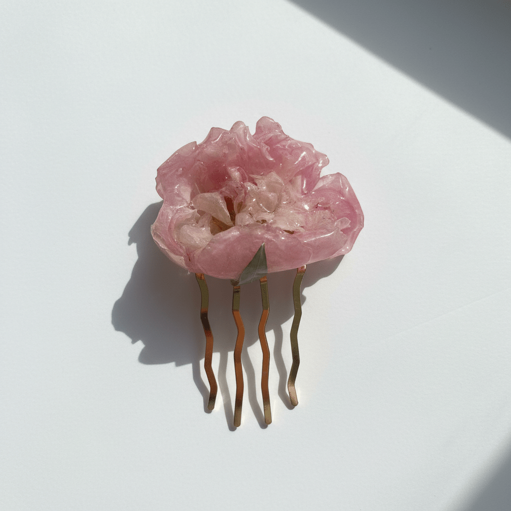 PEON HÅRNÅL - ekte tørket blomst - Hårpynt KNASK