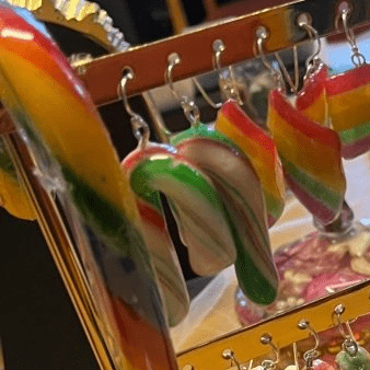 POLKAGRIS øredobber - ekte godteri - Øredobber KNASK