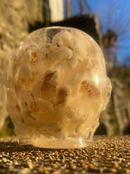 Popcorn hodeskalle skål, liten vasae, epoxy resin kunstharpiks - KNASK