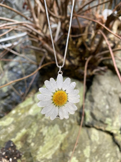 Prestekrage blomstersmykke, 925 sølvkjede - Smykke KNASK