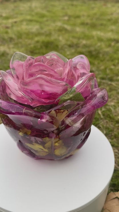Rose-symfoni krukke med lokk, tørkede roser