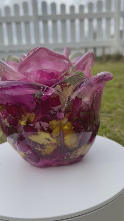 Rose-symfoni krukke med lokk, tørkede roser