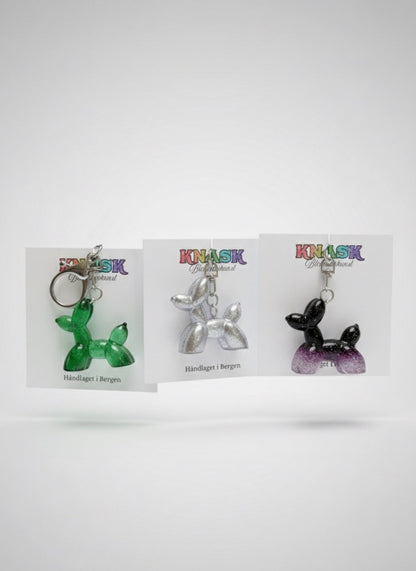 PUDDEL nøkkelring - glitrende kundtharpiks - Interiør KNASK